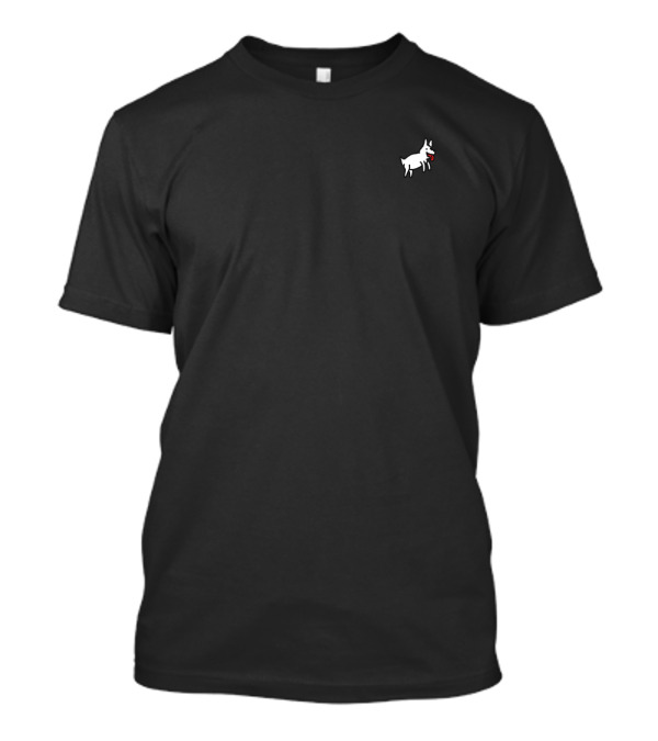 Sofie The Flying Dog With Red Scarf Playfully Soaring In Minimalist T-Shirt