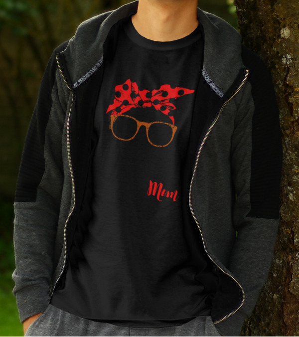 Frenchie Mom With Glasses And Polka Dot Bandana T-Shirt
