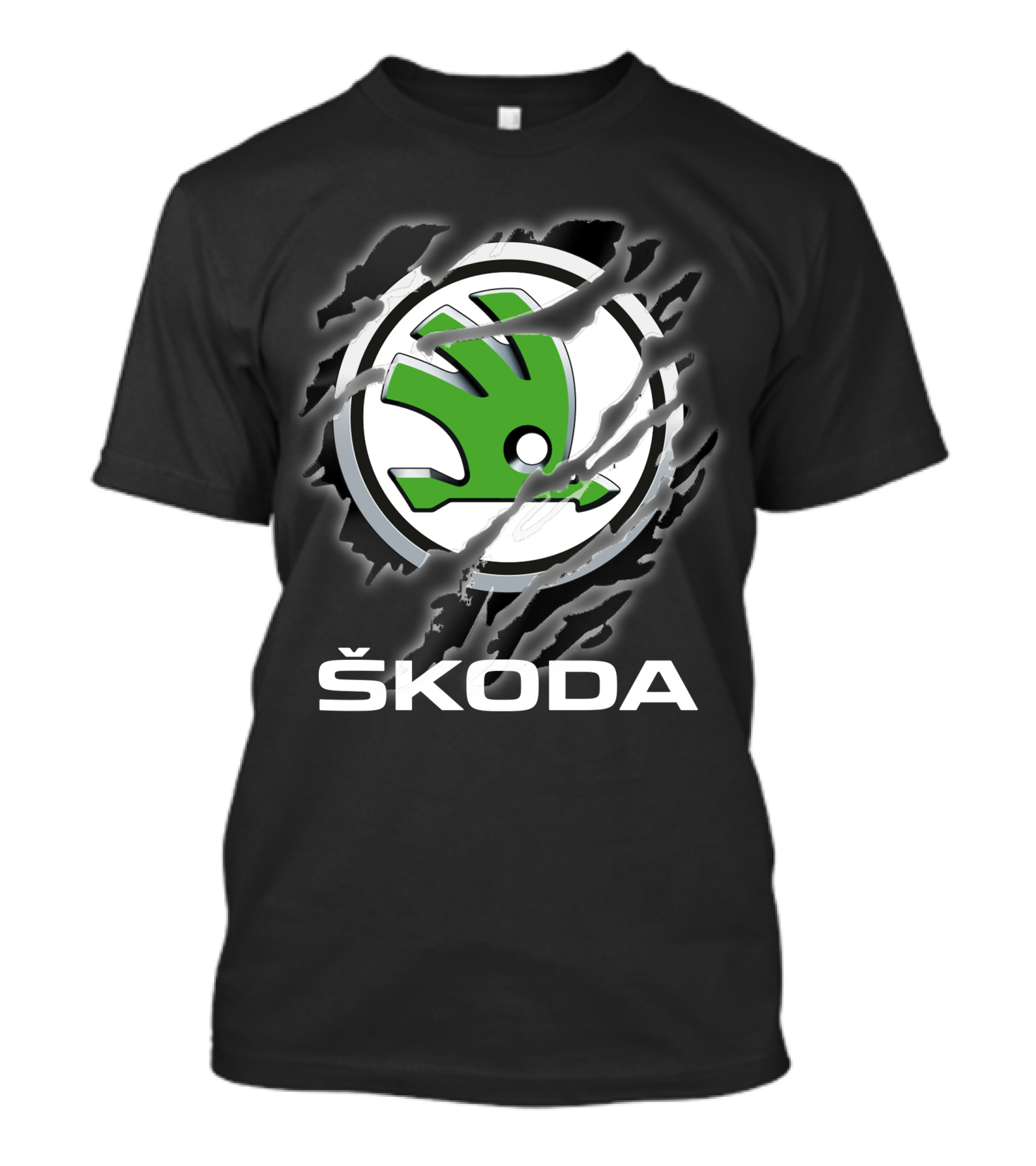 Skoda Green Emblem With Claw Marks T-Shirt