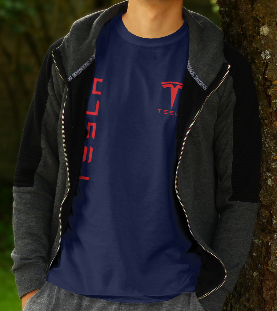 Tesla Logo And Stylized Lettering T-Shirt