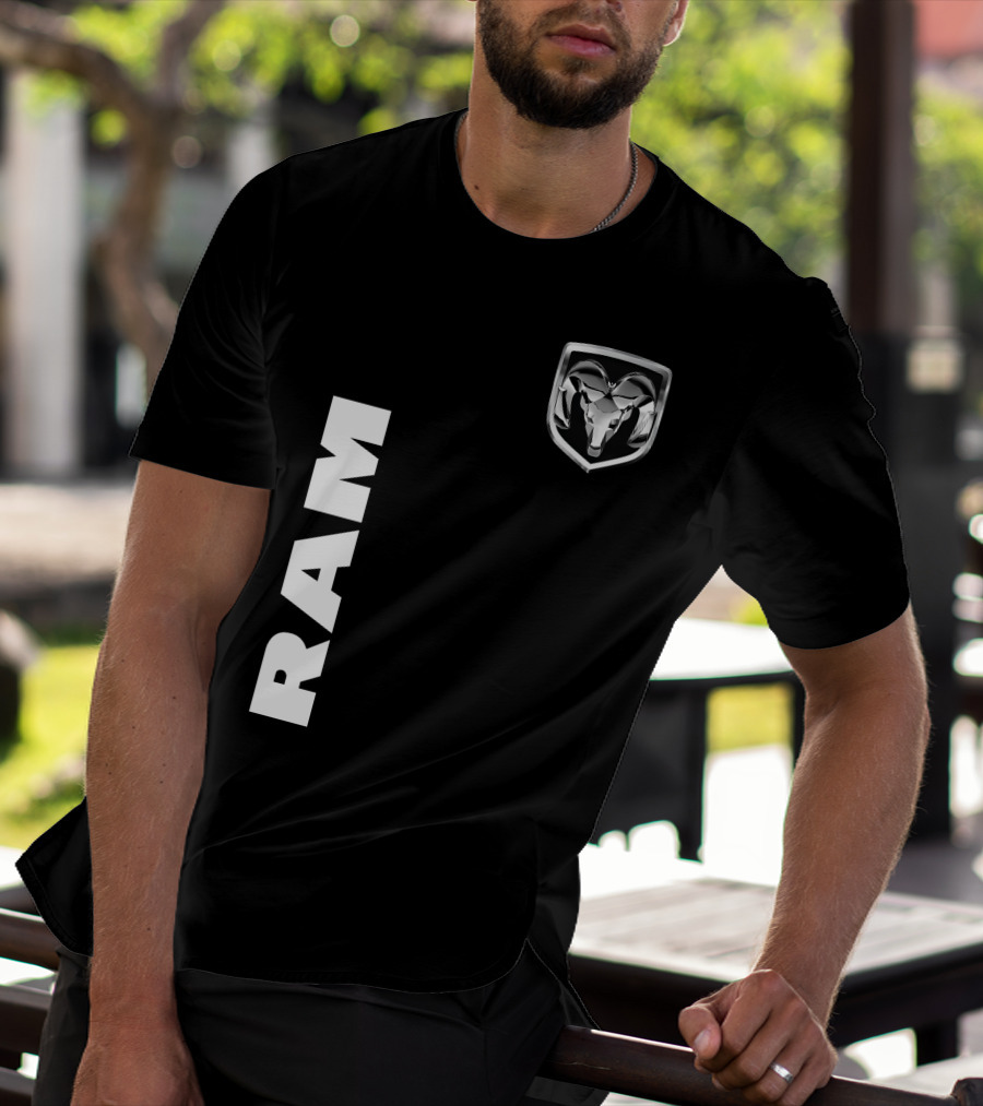 RAM Logo Metallic Emblem Dodge Truck Brand T-Shirt