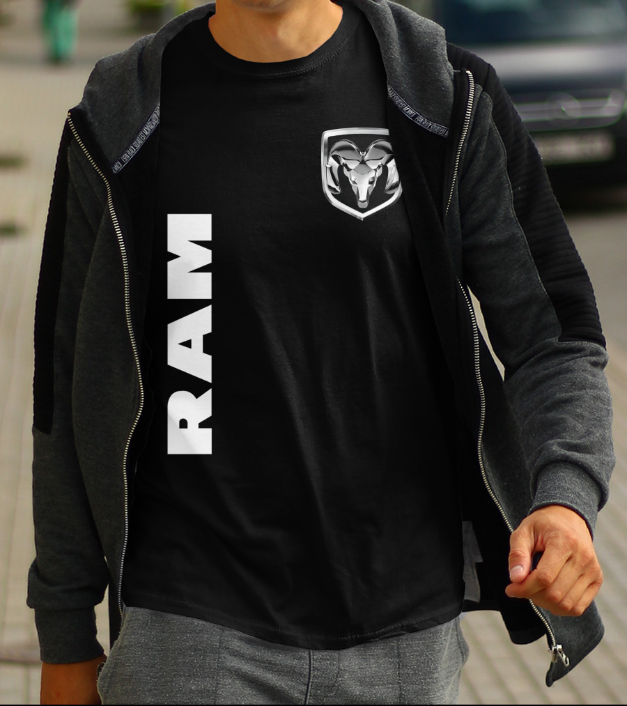 RAM Logo Metallic Emblem Dodge Truck Brand T-Shirt