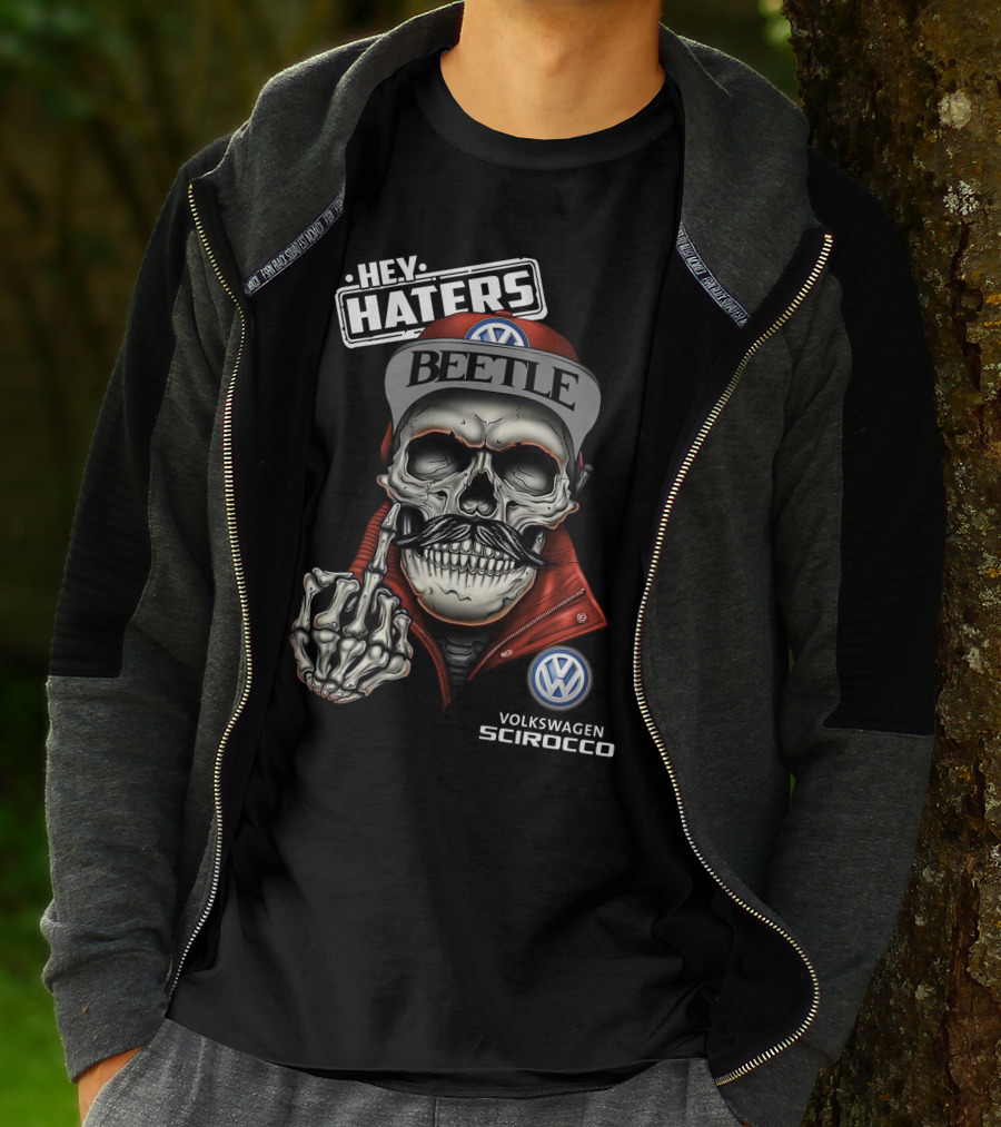 Hey Haters Beetle Volkswagen Scirocco Skull T-Shirt