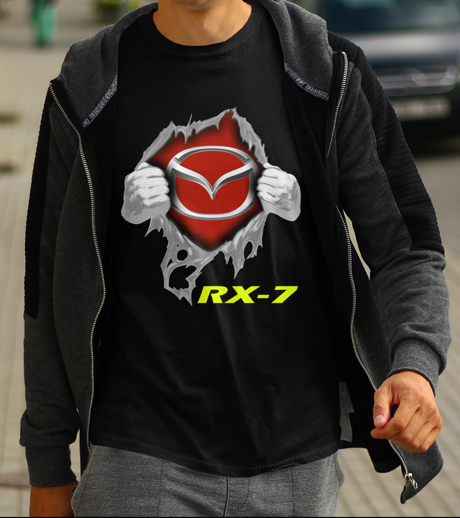 RX-7 Mazda Logo Superhero Emblem T-Shirt