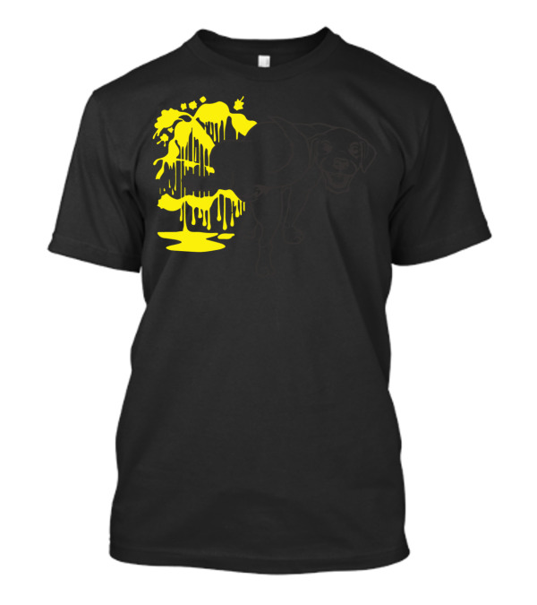 Make Your Mark Dog Graffiti Yellow Drip Art Pet T-Shirt