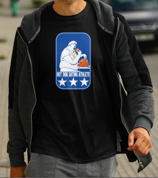 Hot Dog Eating Athlete Champion With Stars And Competitive Eating T-Shirt