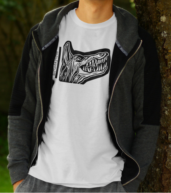 Birthday Tree Dog Snarling Black T-Shirt