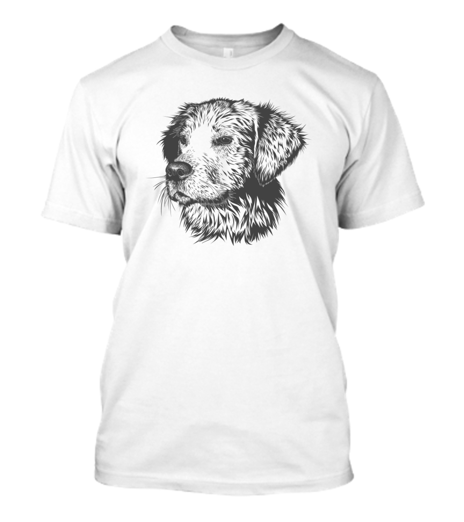 Realistic Dog Animal Domestic Doggie Head Sketch T-Shirt