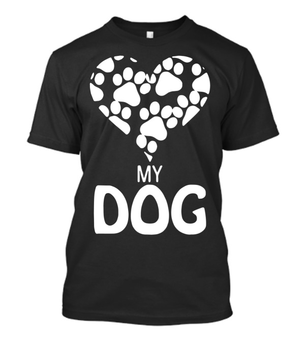 My Dog Paw Print Heart T-Shirt