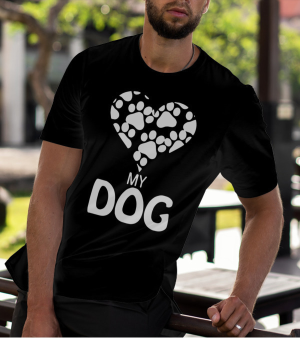 My Dog Paw Print Heart T-Shirt