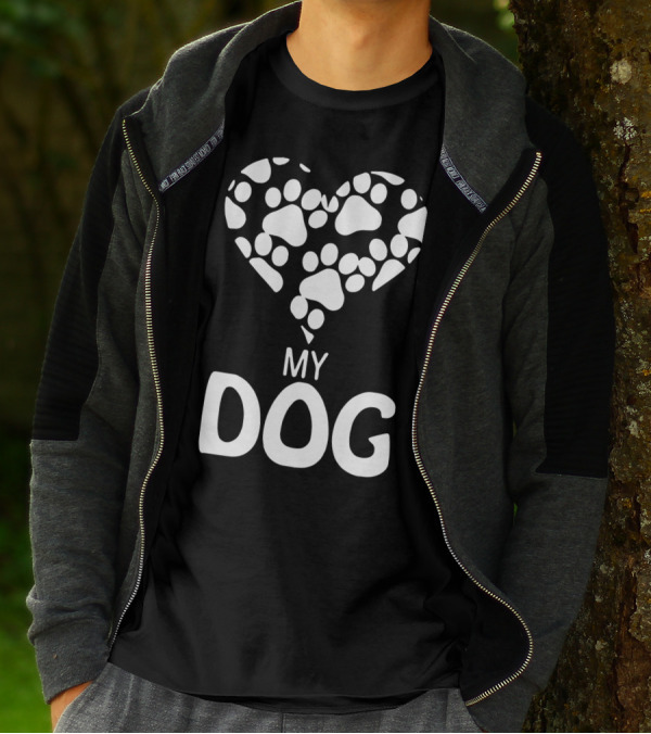 My Dog Paw Print Heart T-Shirt