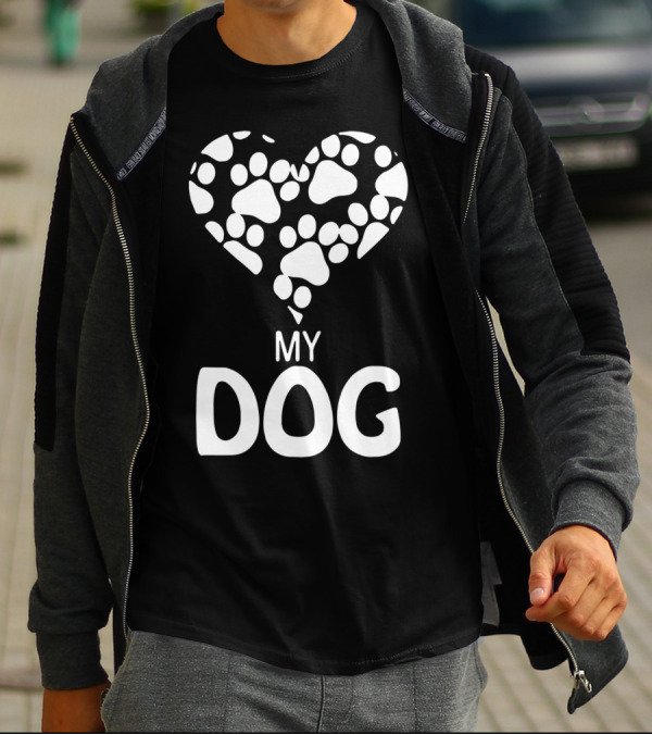 My Dog Paw Print Heart T-Shirt