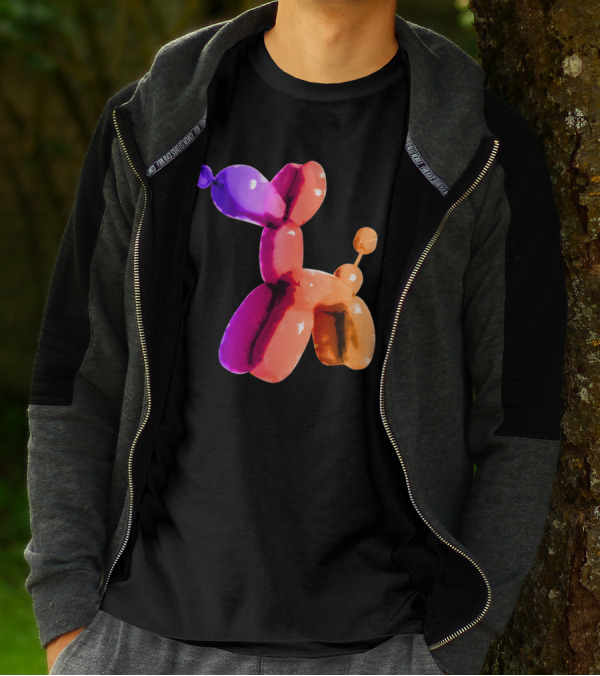Jeff Koons Inspired Vibrant Metallic Warm Balloon Dog T-Shirt