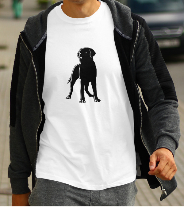 Dog Black Silhouette Pet Animal Cool Style T-Shirt