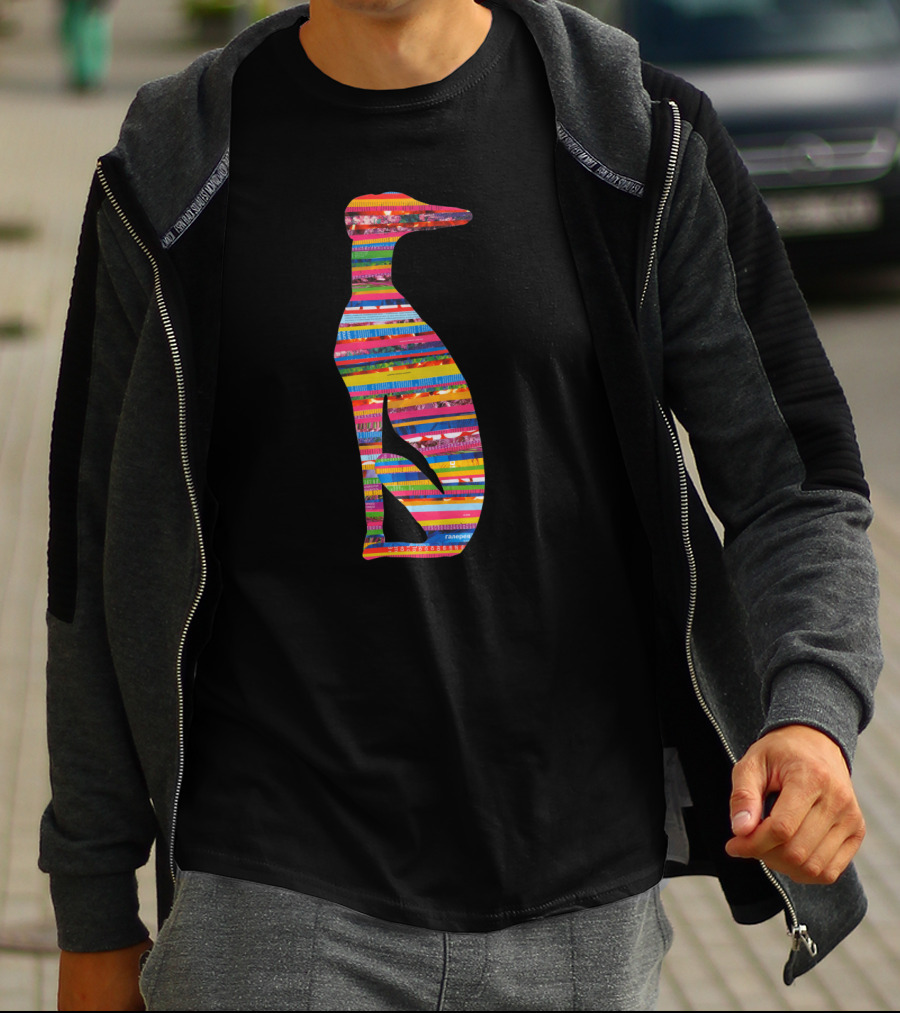 Colorful Striped Whippet Silhouette Dog That Loves You No Matter What T-Shirt