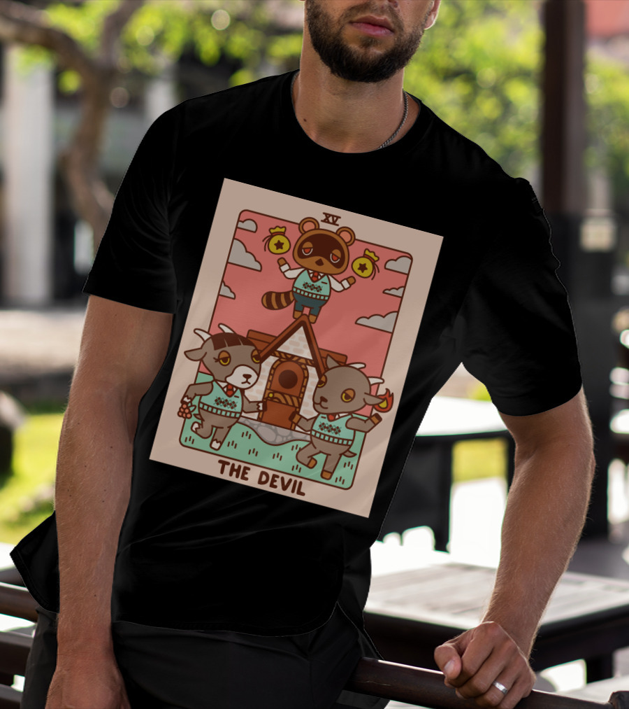 Animal Crossing Tarot Card XV The Devil Tom Nook T-Shirt