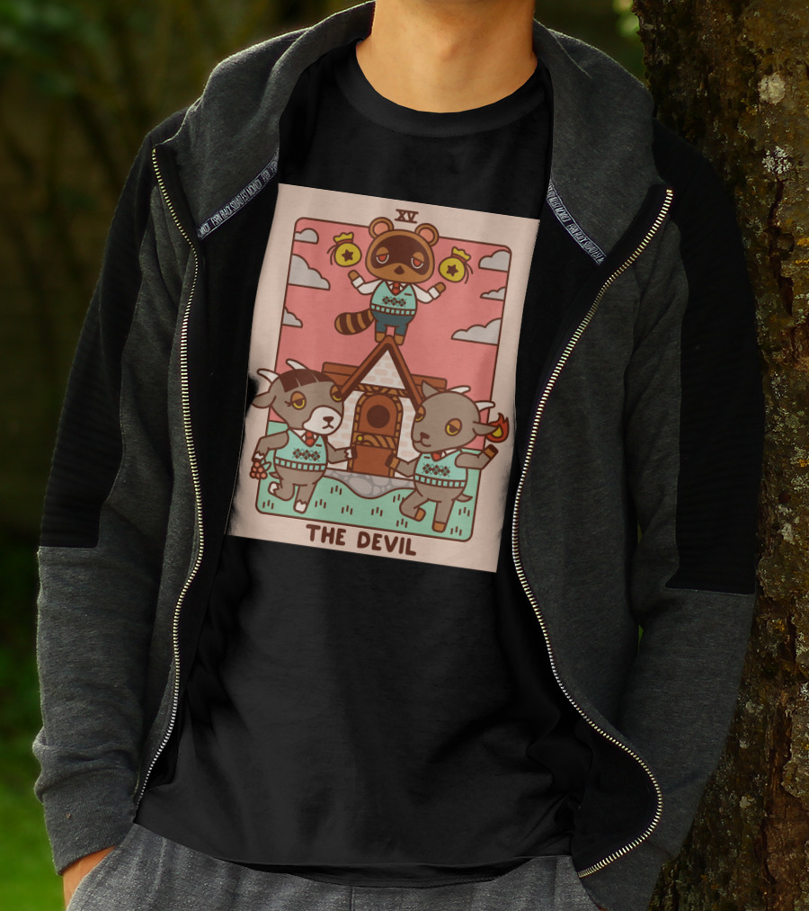 Animal Crossing Tarot Card XV The Devil Tom Nook T-Shirt