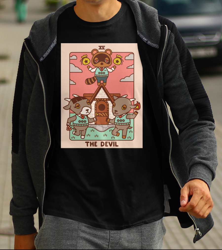 Animal Crossing Tarot Card XV The Devil Tom Nook T-Shirt