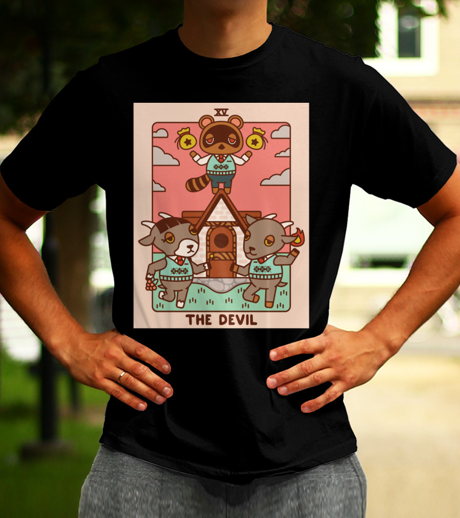 Animal Crossing Tarot Card XV The Devil Tom Nook T-Shirt