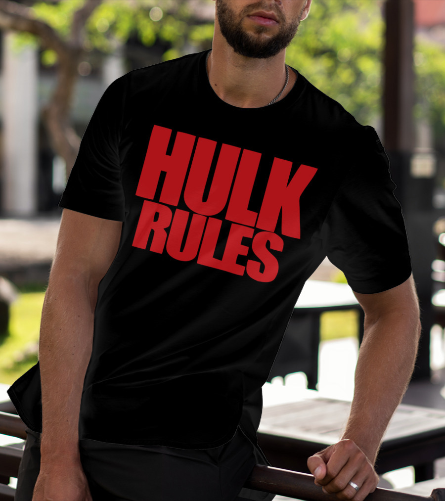 Hulk Rules Red Block Letters T-Shirt
