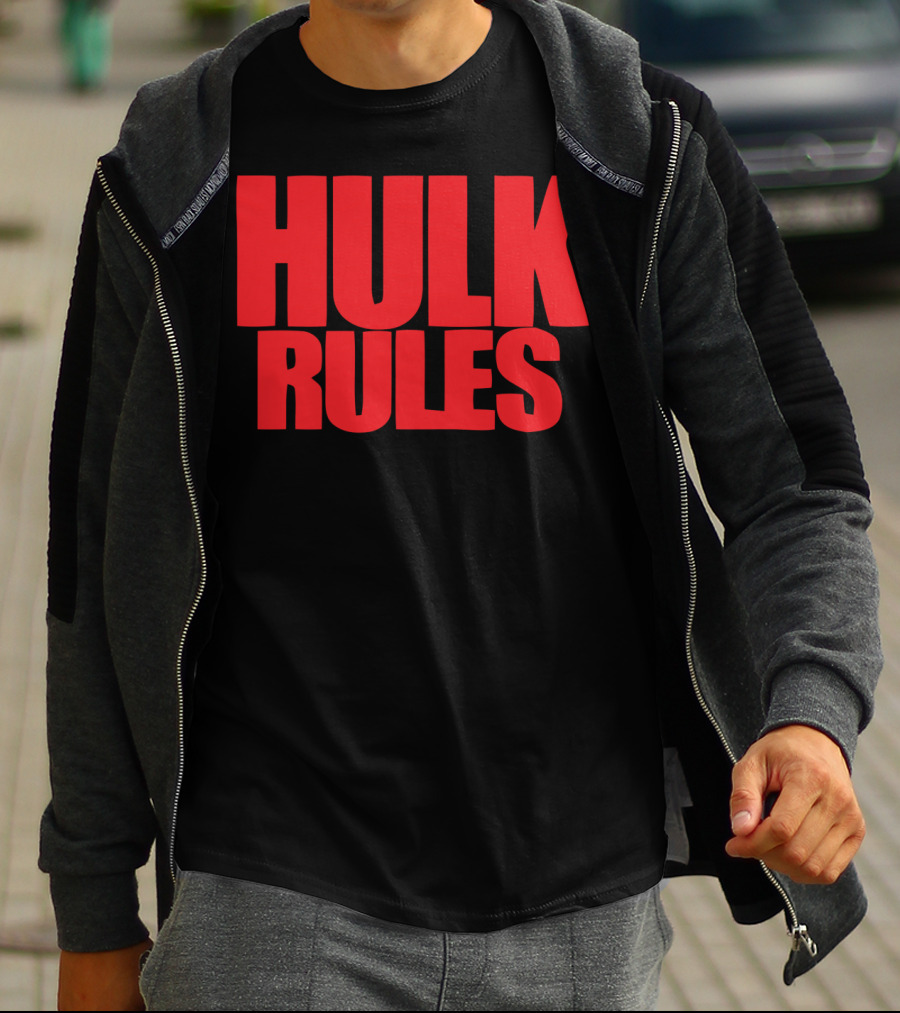 Hulk Rules Red Block Letters T-Shirt