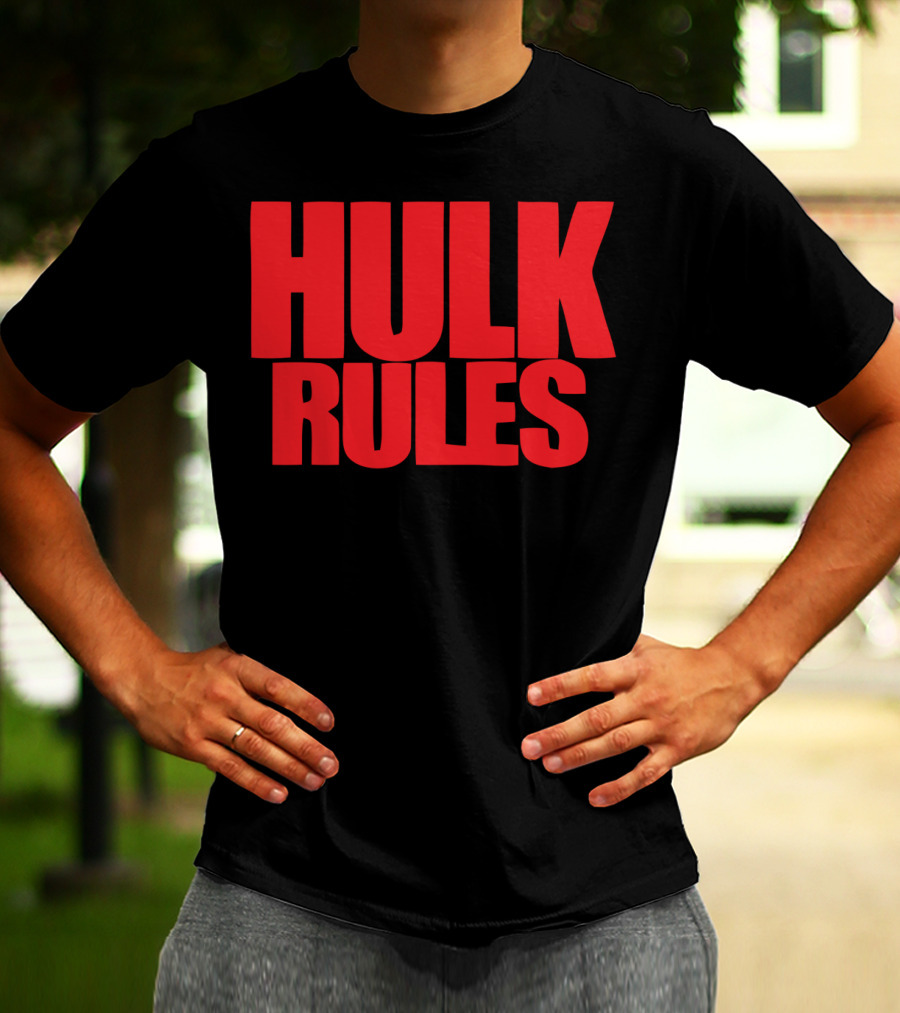 Hulk Rules Red Block Letters T-Shirt
