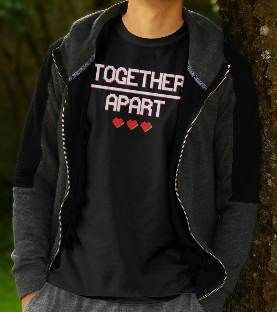 TOGETHER APART Pixel Hearts T-Shirt