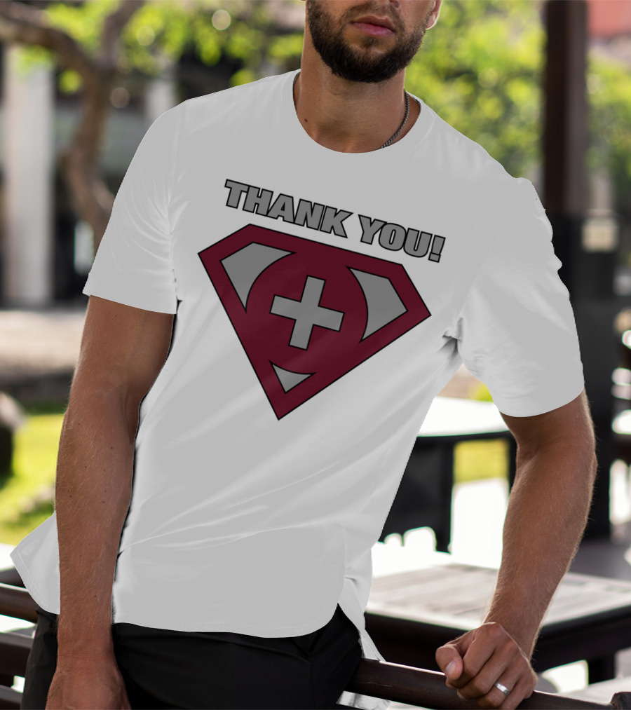Thank You Superhero Symbol Plus Sign T-Shirt