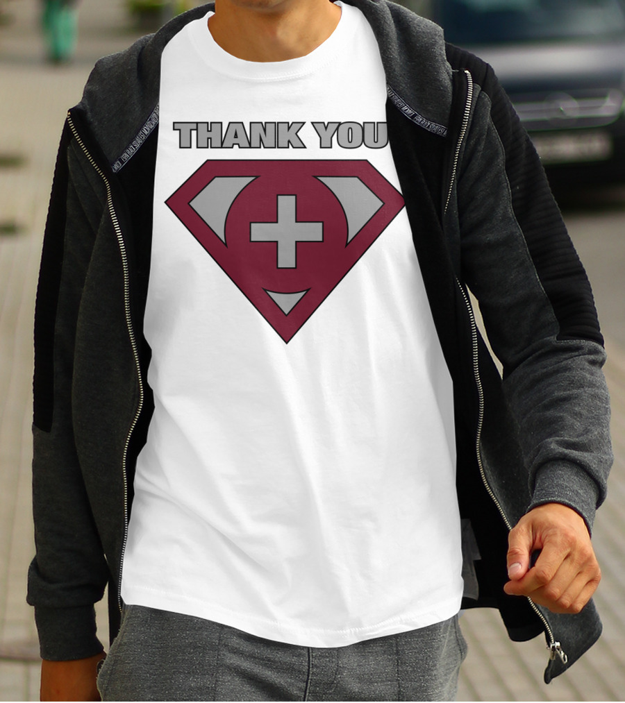 Thank You Superhero Symbol Plus Sign T-Shirt