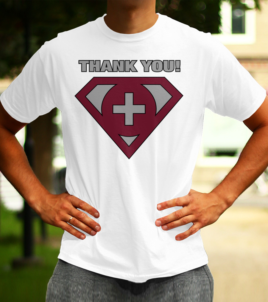 Thank You Superhero Symbol Plus Sign T-Shirt