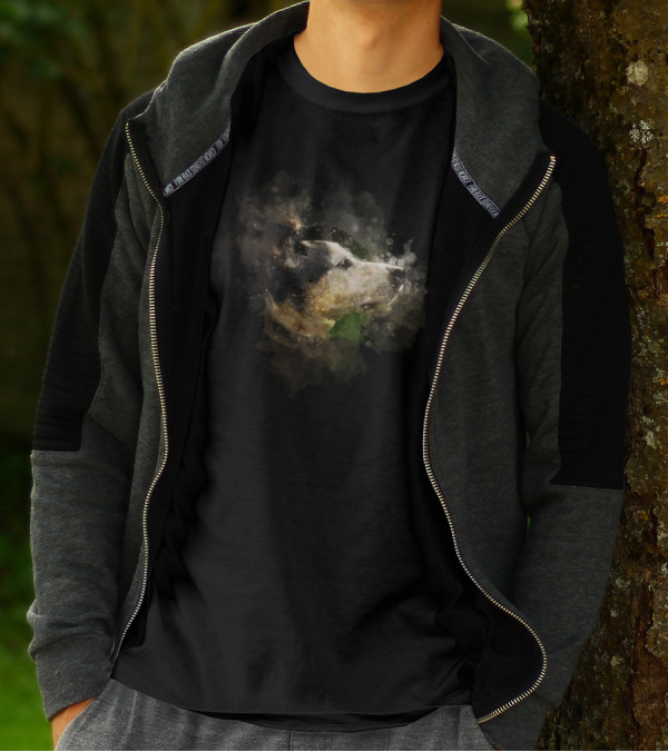 Dog Watercolor Artistic Head Profile T-Shirt