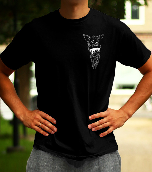 Chihuahua Pizza Slice Combination Black T-Shirt