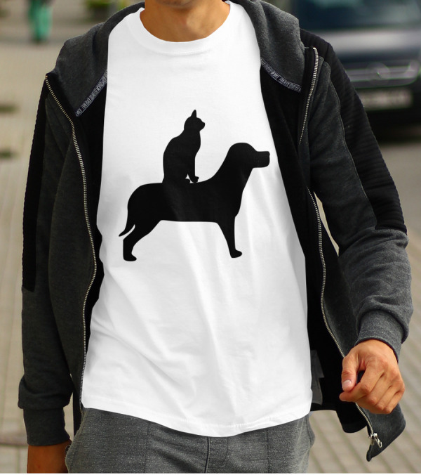 Cat Dog Silhouette Pair Concept Octerson T-Shirt