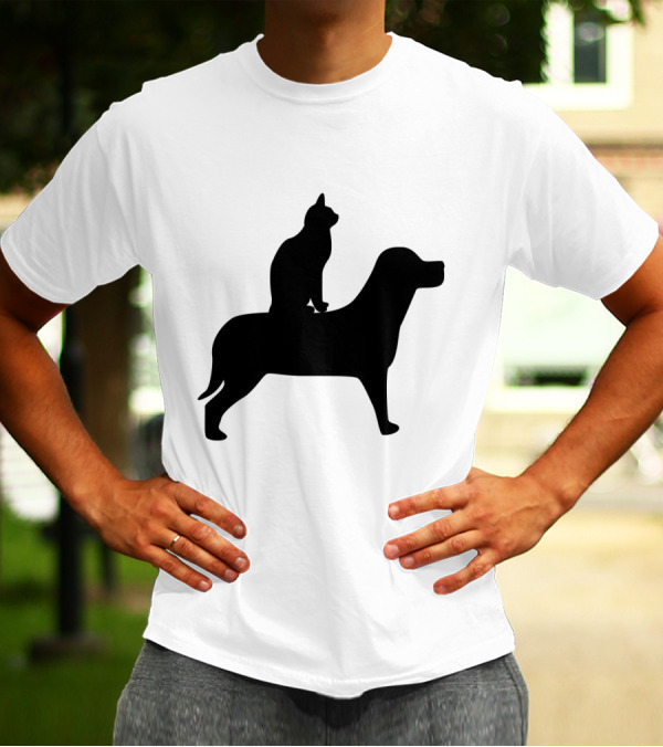 Cat Dog Silhouette Pair Concept Octerson T-Shirt