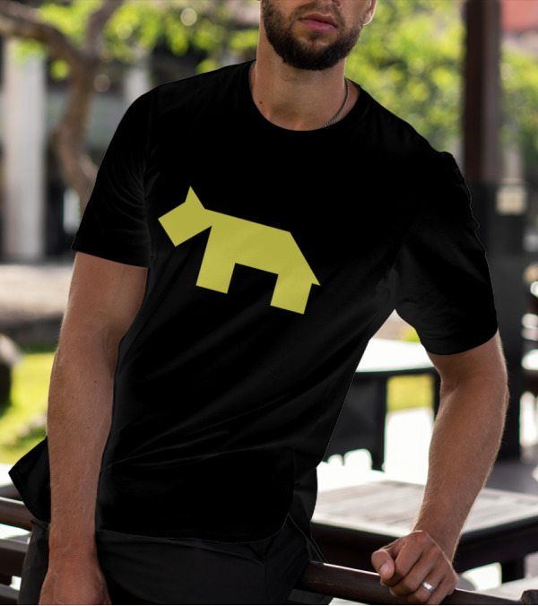 Yellow Tangram Dog T-Shirt