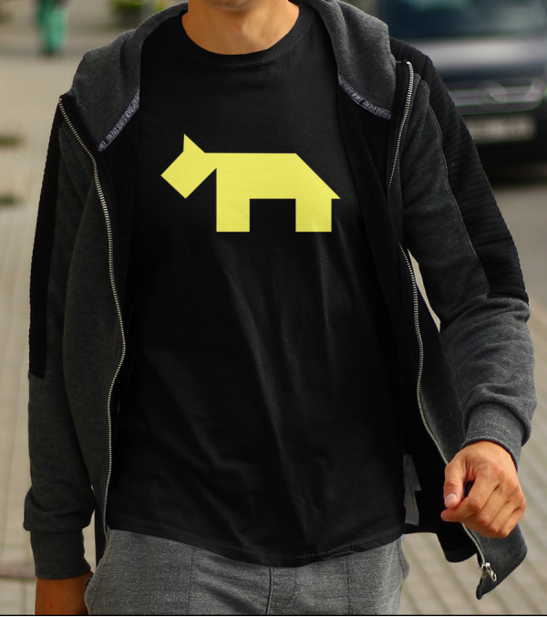 Yellow Tangram Dog T-Shirt