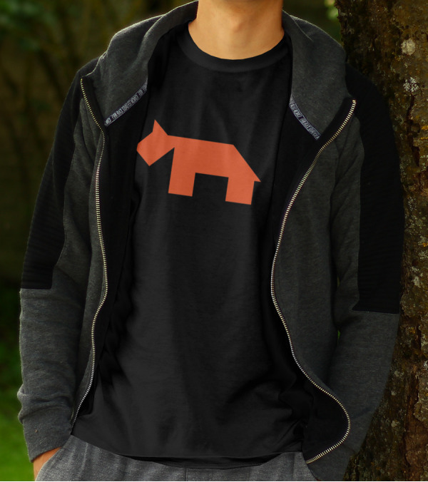Orange Tangram Canine Puzzle T-Shirt