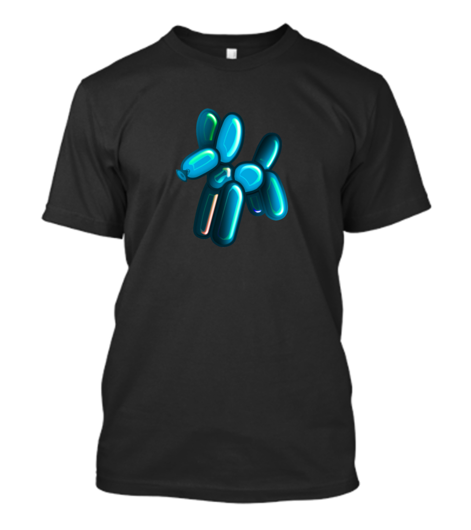 Balloon Animal Dog Reflective Blue Inflatable Figure T-Shirt