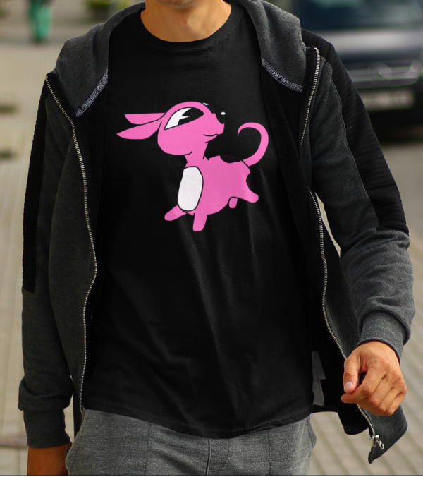Playful Pink Dog With Big Eyes T-Shirt
