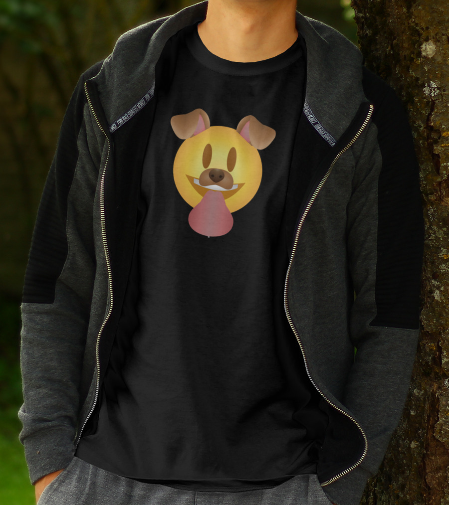 Dog Filter Emoji Face With Tongue And Ears T-Shirt