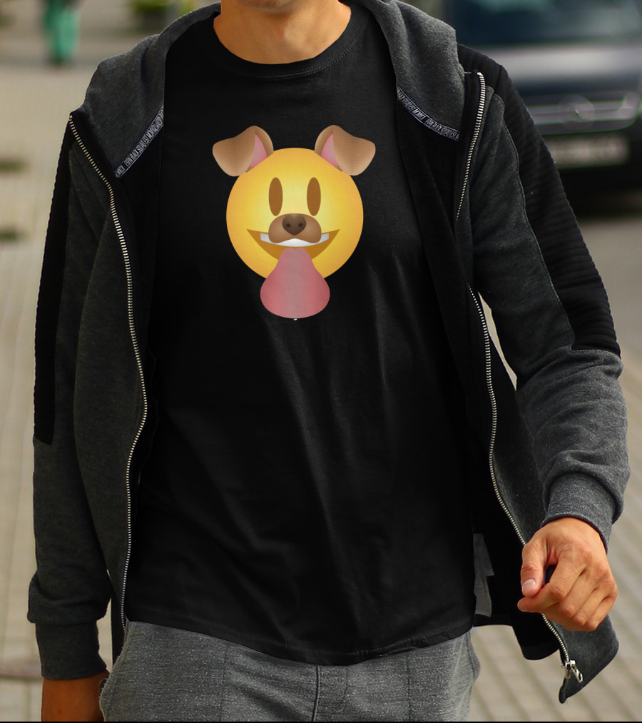 Dog Filter Emoji Face With Tongue And Ears T-Shirt