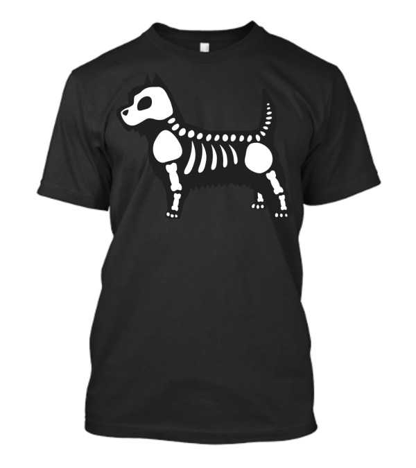 Doggie Bonez Terrier Animal Skeleton Design Bone Structure T-Shirt