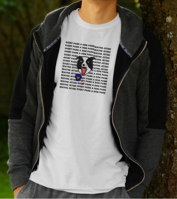 Every Park A Dog Park Wayne Jetski With Medal T-Shirt
