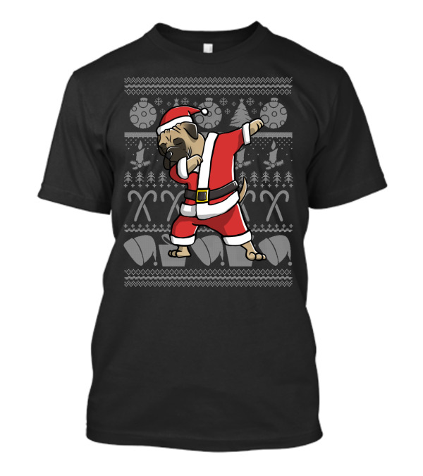 Bullmastiff Dabbing Santa Dog Dab Christmas Dance Move T-Shirt