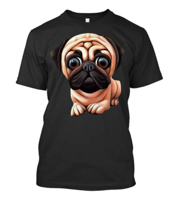 Adorable Pug Puppy Illustration In Cute Small Dog T-Shirt