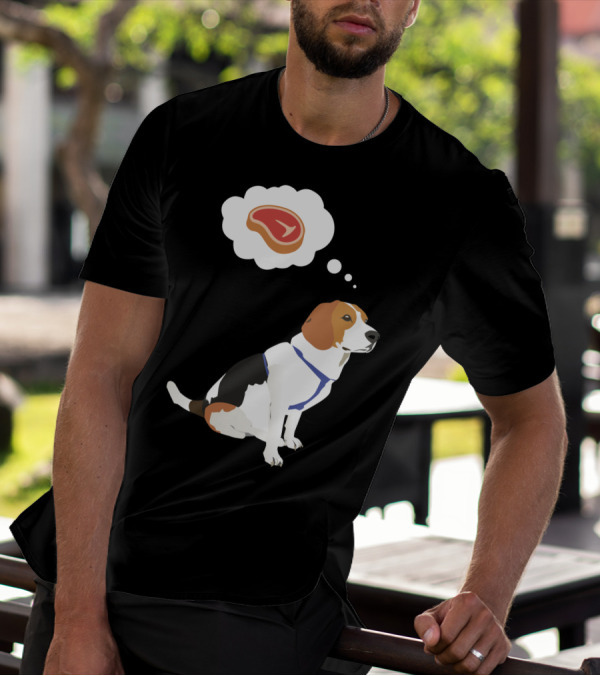 Beagle Dog With Steak Dream In Thought Bubble T-Shirt