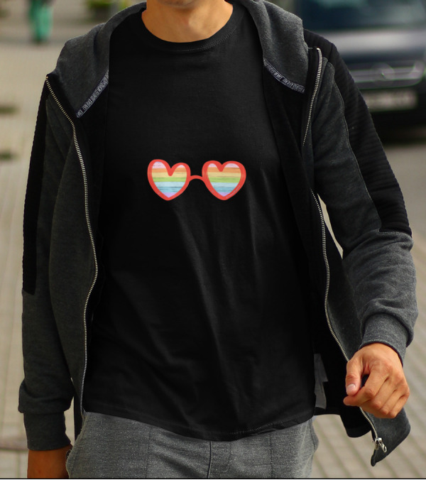 Love Is Love Dogs Love Us No Matter How We Are Different Heart Glasses T-Shirt