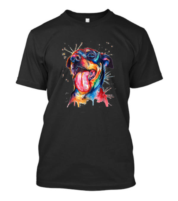 Colorful City Dog In Vibrant Paint Splash T-Shirt