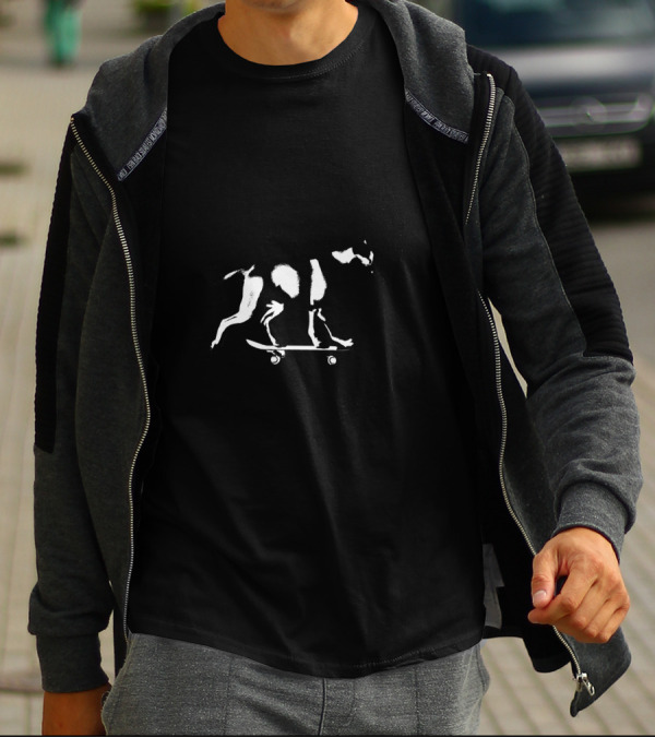 Freestyle Normcore Skating Dog On Skateboard T-Shirt