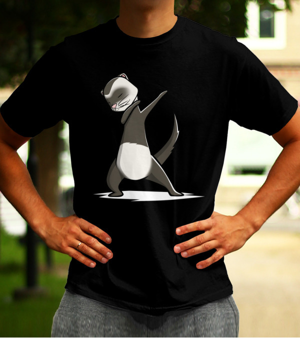 Ferret Dab Move Dance Pose Cartoon T-Shirt